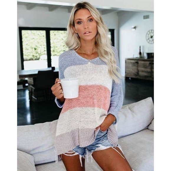 Vici Sweaters - SOLD OUT🌿Striped Knit Sweater